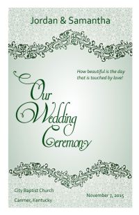 Wedding Program Cover Template 4B - Version 2